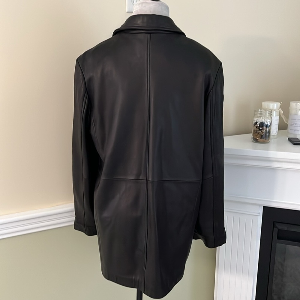 Women's Black Leather Jacket - Picture 10 of 16